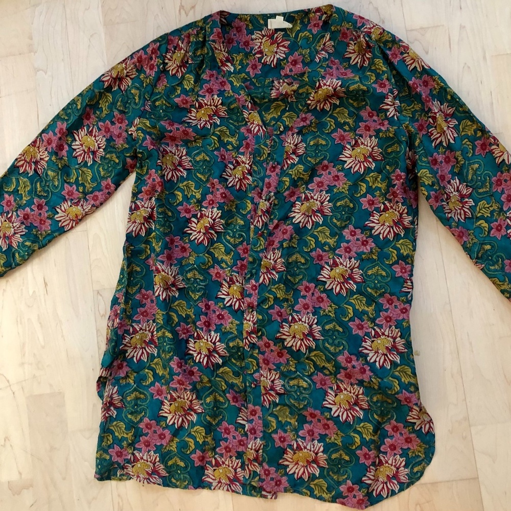 Button Down Silk Top - image 1